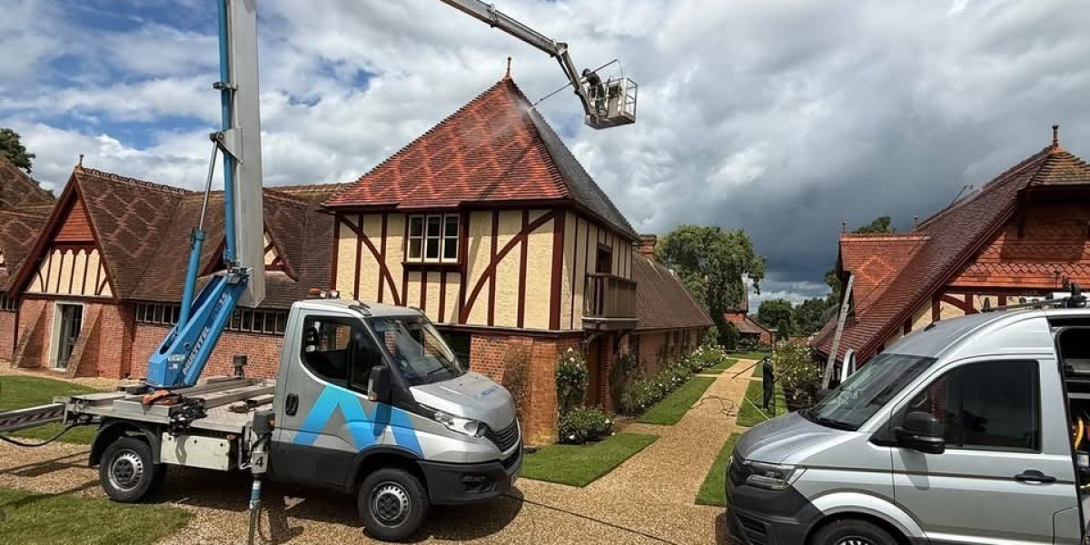 Heritage roof cleaning at Waddesdon manor