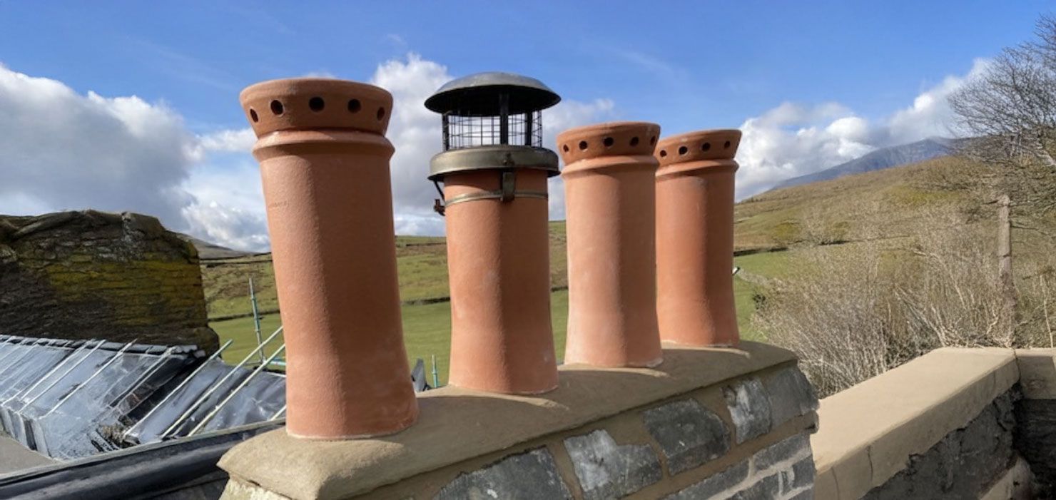 close shot of a traditional ceramic chimney 